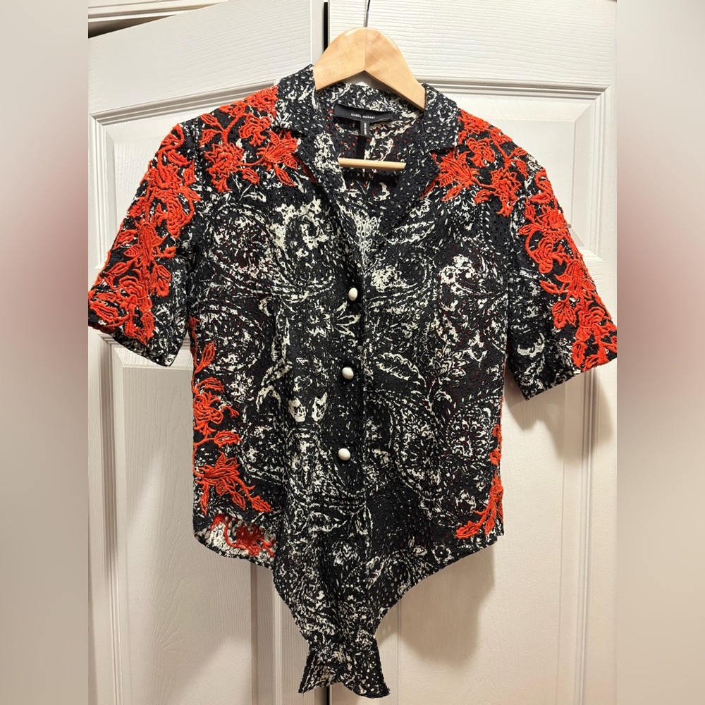 Beautiful Isabel Marant blouse with intricate details - Runway 2013